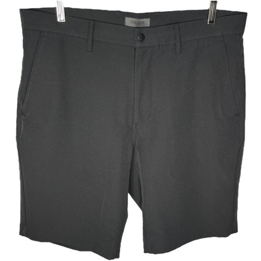 Proof Nomad 9" Shorts sz 34 * Meteorite Gray Stretch Travel Golf Hidden Pocket
